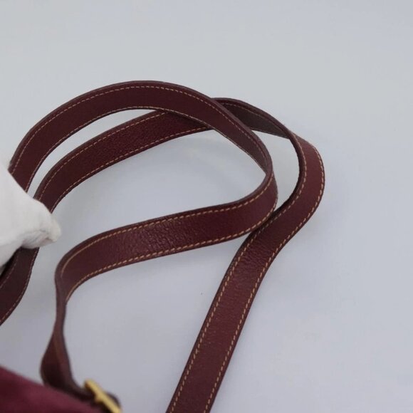 GUCCI Bamboo Backpack Suede Purple Gold 003 - Picture 10 of 16